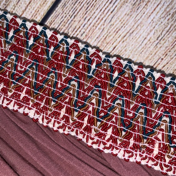 BOHO Pink Over Shoulder Strapless Shirt SM - Picture 3 of 5